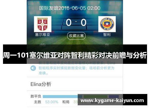 周一101塞尔维亚对阵智利精彩对决前瞻与分析